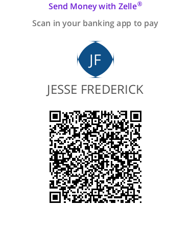 Zelle QR &mdash; pay Jesse Frederick